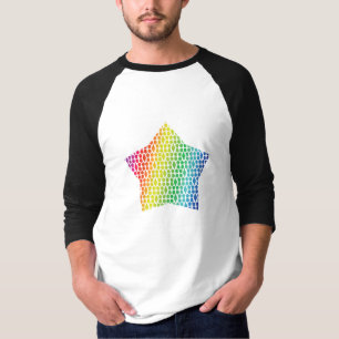 Bold Rainbow Honeycomb and Diamond Pattern star T-Shirt