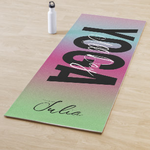 Bold Rainbow Personalised Name Yoga Mat