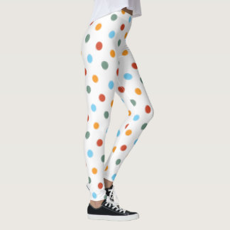 Bold Rainbow Polka Dot Leggings