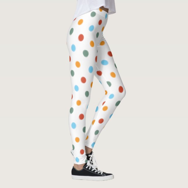 Bold Rainbow Polka Dot Leggings (Right)