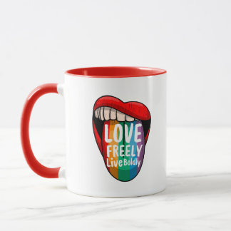 Bold Rainbow Pride Coffee Mug Proud & Loud LGBTQ