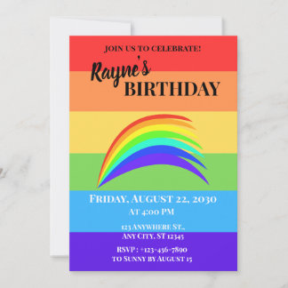 Bold Rainbow Stripe Invitation