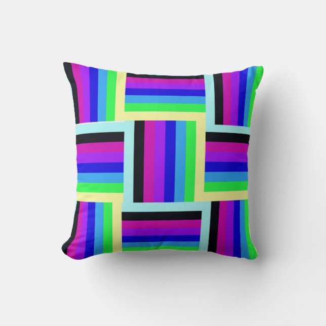 Bold Rainbow Stripes 16 x 16  Cushion (Front)