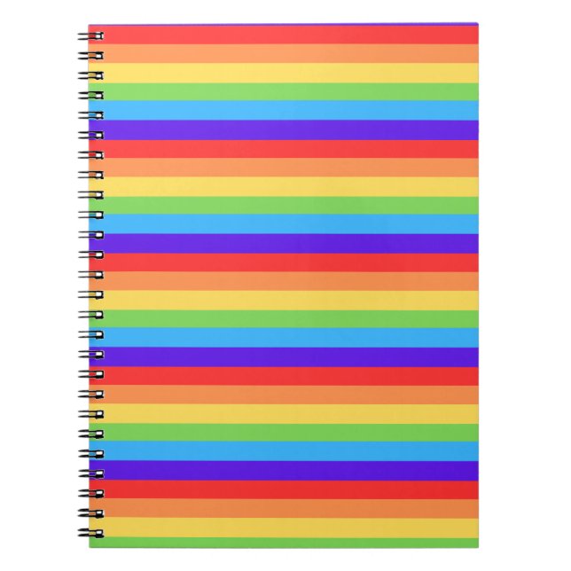 Bold Rainbow Stripes Notebook (Front)