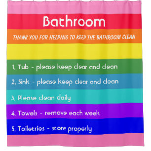Bold Rainbow Stripes Shower Curtain