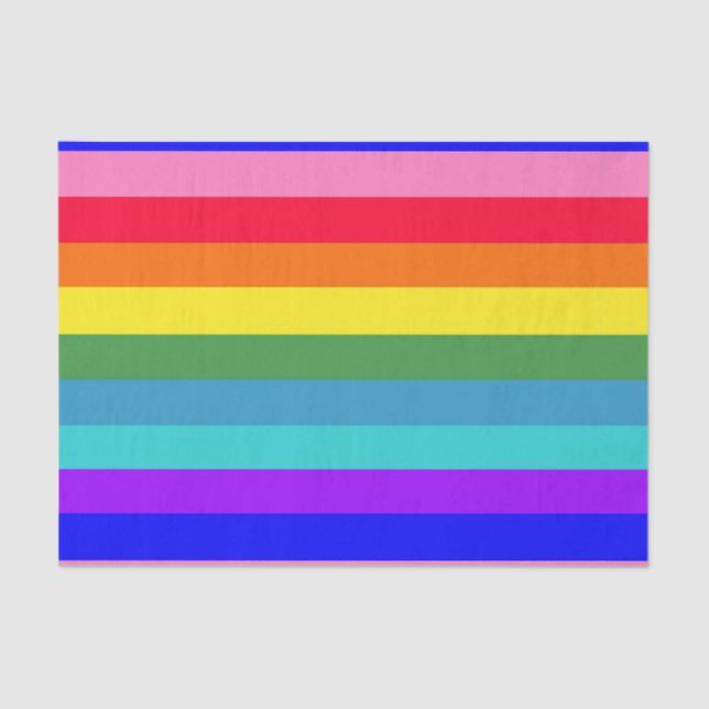 Bold Rainbow Stripes tissue paper (Front)