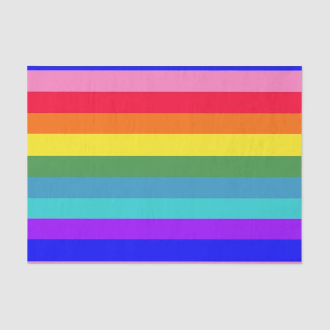 Bold Rainbow Stripes tissue paper (Front)