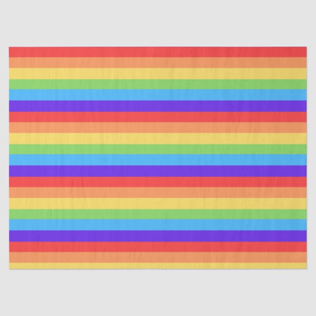 Bold Rainbow Stripes Tissue Paper (Front)