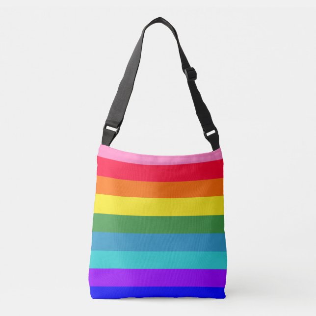 Bold Rainbow Stripes tote bag (Front)