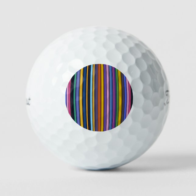 Bold Rainbow Vertical Stripes Golf Balls (Front)