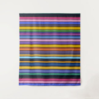 Bold Rainbow Vertical Stripes Tapestry