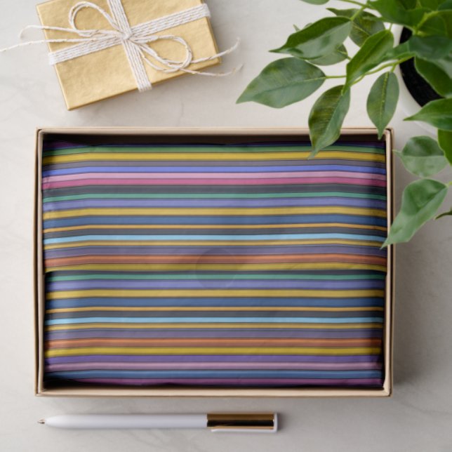 Bold Rainbow Vertical Stripes Tissue Paper (Gift)