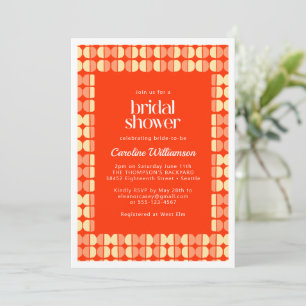 Bold Red Abstract Shapes Modern Bridal Shower Invitation