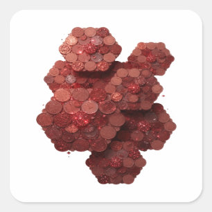 Bold Red Abstract Sticker Art