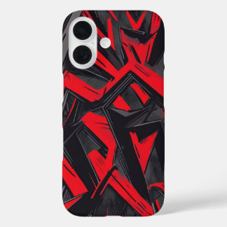 Bold Red and Black iPhone 16 Case