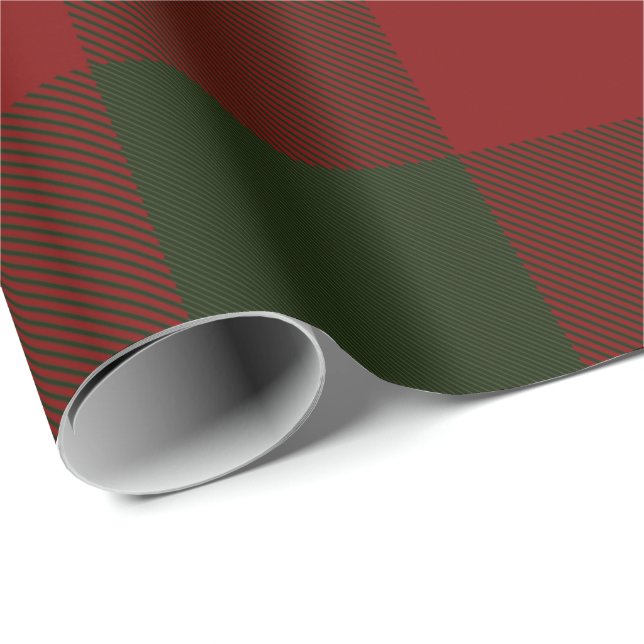bold red and green plaid Christmas gift Wrapping Paper (Roll Corner)