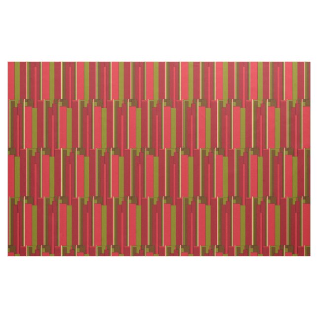Bold Red and Green Stripes Fabric (Fat Quarter)