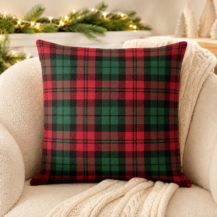 Bold Red and Green Tartan Plaid Christmas Cushion
