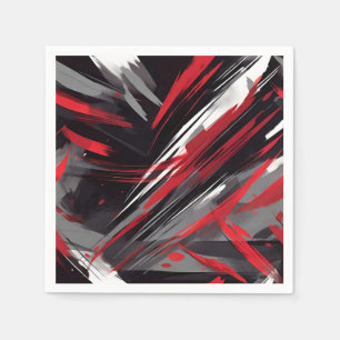 Bold Red And Grey Dynamic Napkin