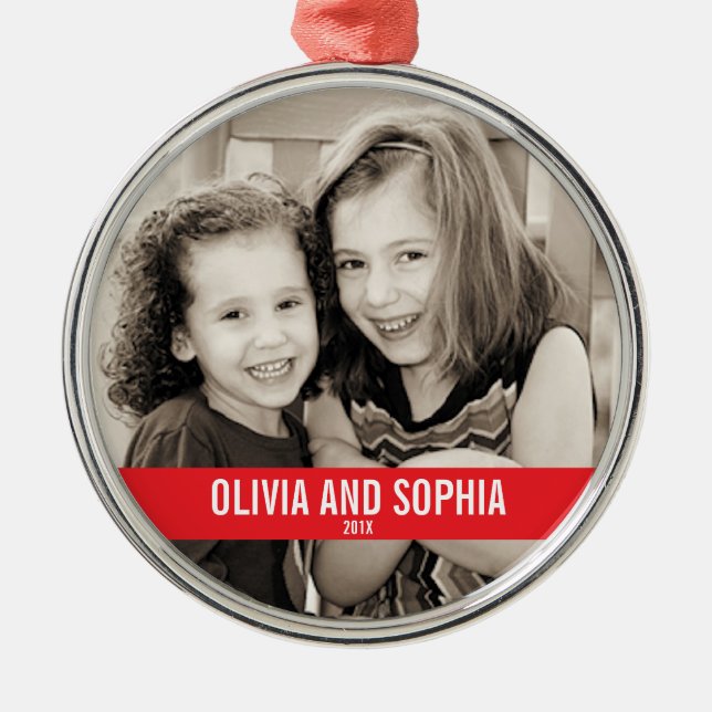 BOLD RED AND WHITE CHRISTMAS ORNAMENT (Front)