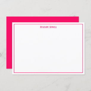 Bold Red and White Personalised Note Card