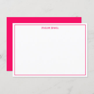 Bold Red and White Personalised Note Card