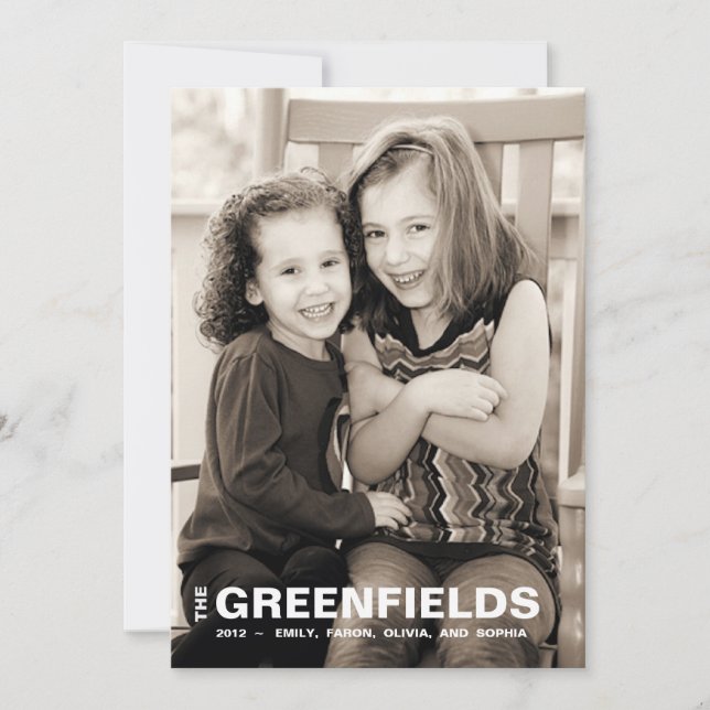 Bold Red and White  Photo Holiday Card (Front)