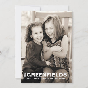 Bold Red and White  Photo Holiday Card