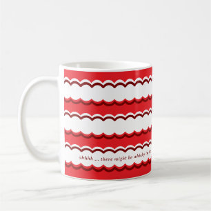 Bold Red and White Scalloped Stripe Coffee Mug