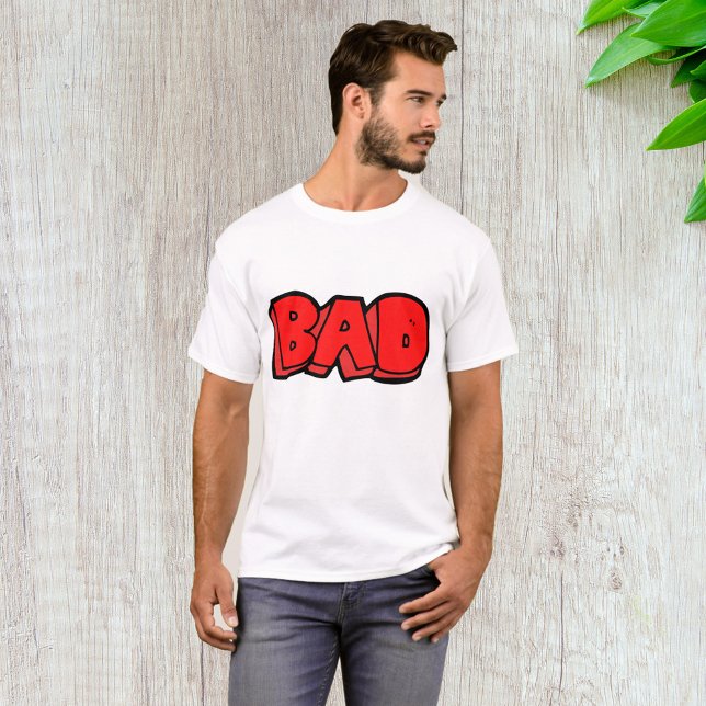 Bold Red Bad Graffiti Style Text T-Shirt (Creator Uploaded)