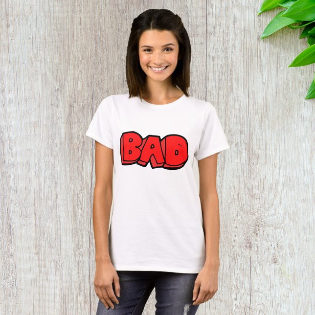 Bold Red Bad Graffiti Style Text T-Shirt (Creator Uploaded)