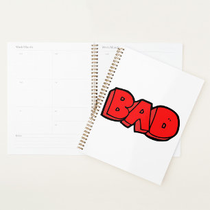 Bold Red Bad Spiral Planner