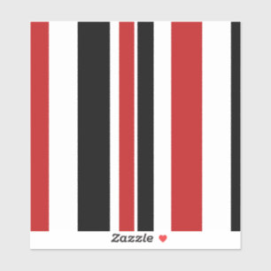 Bold Red Black Stripes Custom-Cut Vinyl Sticker