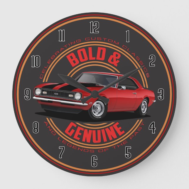 Bold Red Camaro Large Clock (Front)