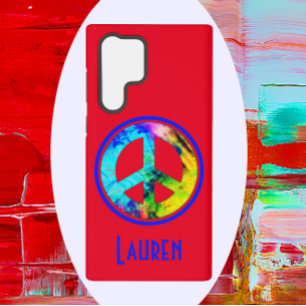 Bold Red Colourful Peace Sign Samsung Galaxy Case