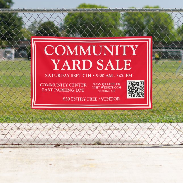 Bold Red Community Yard Sale Banner (Insitu)