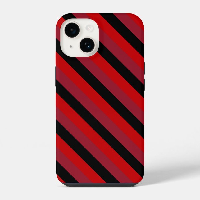 bold red diagonal stripes iPhone case (Back)