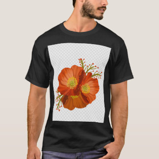 Bold Red Floral Art T-Shirt – Vibrant Handcrafted 