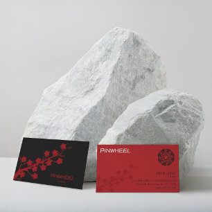 Bold Red Floral Business Card