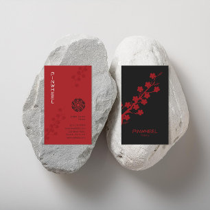 Bold Red Floral Business Card