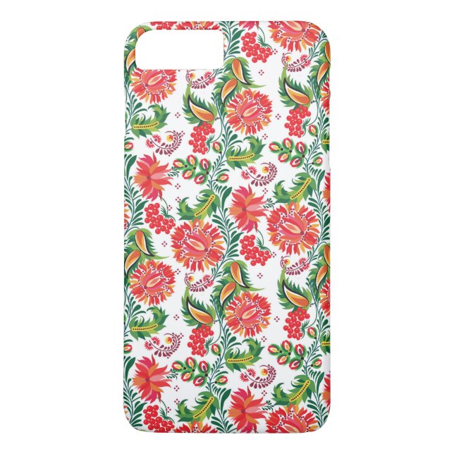 Bold Red Floral Dahlia Flower Floral Pattern Case-Mate iPhone Case (Back)