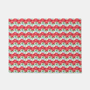 Bold Red Floral Seamless Pattern   Colourful  Doormat