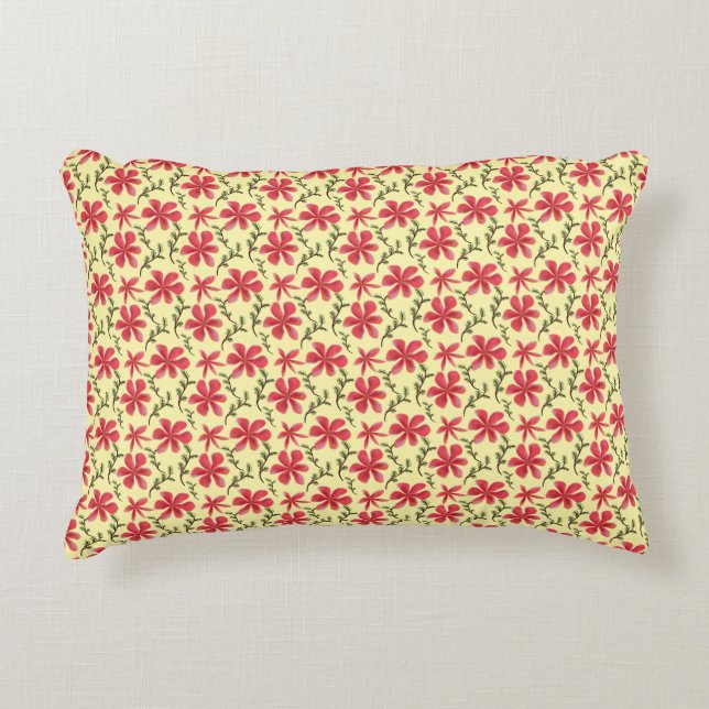 Bold Red Floral Seamless Pattern   Decorative Cushion (Front)