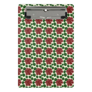 Bold Red Floral Seamless Pattern Mini Clipboard
