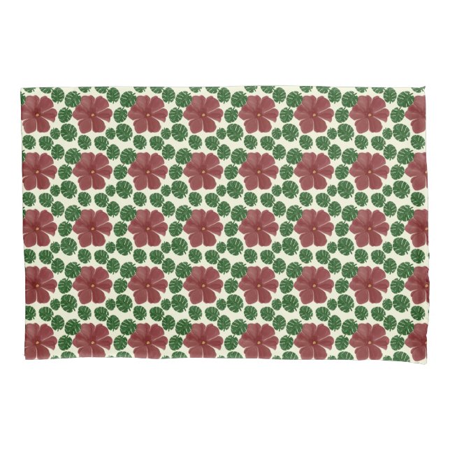 Bold Red Floral Seamless Pattern   Pillowcase (Front)