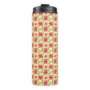 Bold Red Floral Seamless Pattern   Thermal Tumbler