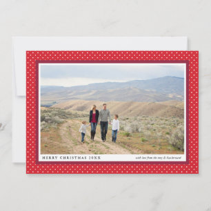 Bold Red Frame Preppy Flat Photo Holiday Card