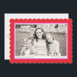 Bold Red Frame Valentine's Day Flat Photo Card<br><div class="desc">Send love filled Valentine's Day greetings with this fully customizable modern color framed photo card.   



 

Photography � Shanna Russell Photography,  San Antonio TX</div>