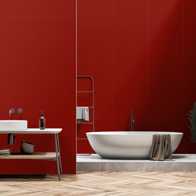 Bold Red Geometric Abstract Wallpaper Pattern (Bathroom)