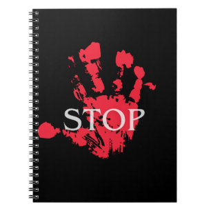 Bold Red Handprint "STOP" Warning Symbol – Activis Notebook